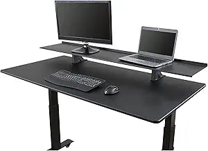 Stand Up Desk Store Clamp-On Adjustable Height Desk Shelf Monitor Stand (60" Wide)