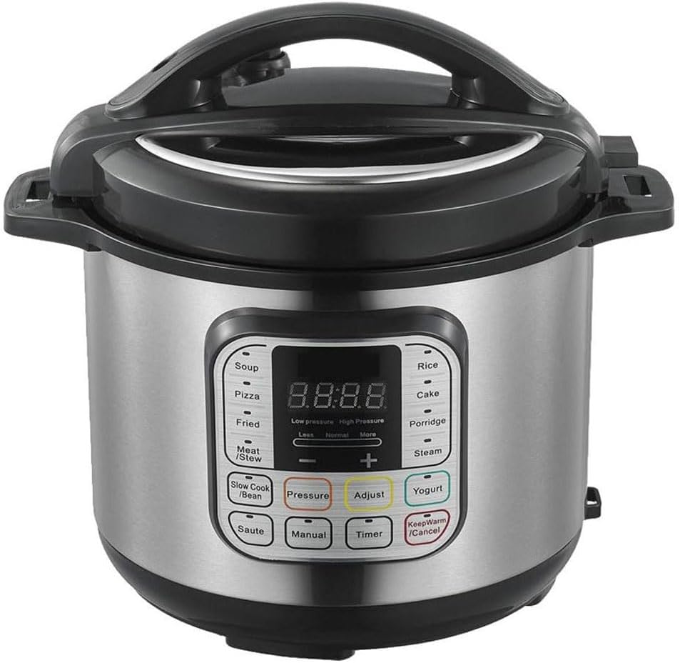 6QT Electric Pressure Cooker, 1000W 13-in-1 Multi-Cooker with 18 Programs Non-Stick Pot(Pressure/Slow Cook/Rice/Steam), Auto Pressure Release, Dishwasher Safe – 110V