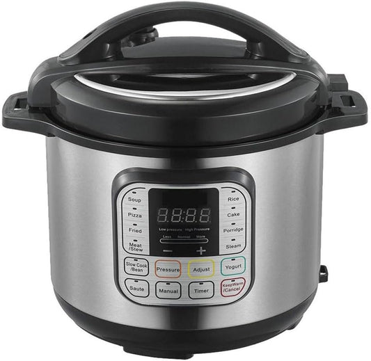 6QT Electric Pressure Cooker, 1000W 13-in-1 Multi-Cooker with 18 Programs Non-Stick Pot(Pressure/Slow Cook/Rice/Steam), Auto Pressure Release, Dishwasher Safe – 110V