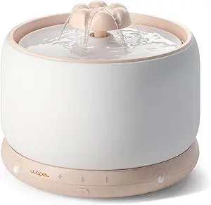 WOPET Wireless Cat Water Fountain, Cordless Ceramic Pet Water Fountain with 5000mAh Rechargeable Battery, 3L/101oz Premium Cat Water Dispenser for Cats & Small Dogs,Ultra Quiet & Triple Filtration