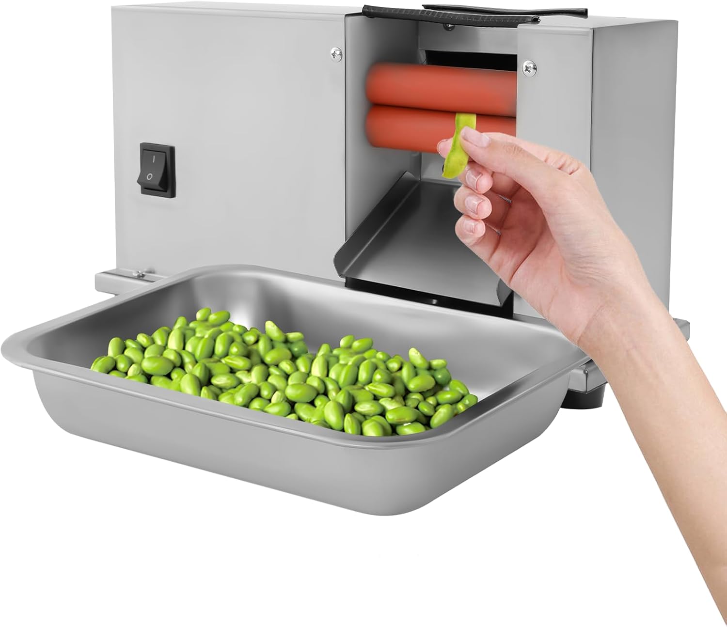 Electric Pea Bean Sheller Peeling Machine 110V 20W Semi-automatic Bean Sheller Machine Commercial Beans Stripper Sheller Pea Peeler Machine for Peas/Soy/Beans/Edamame