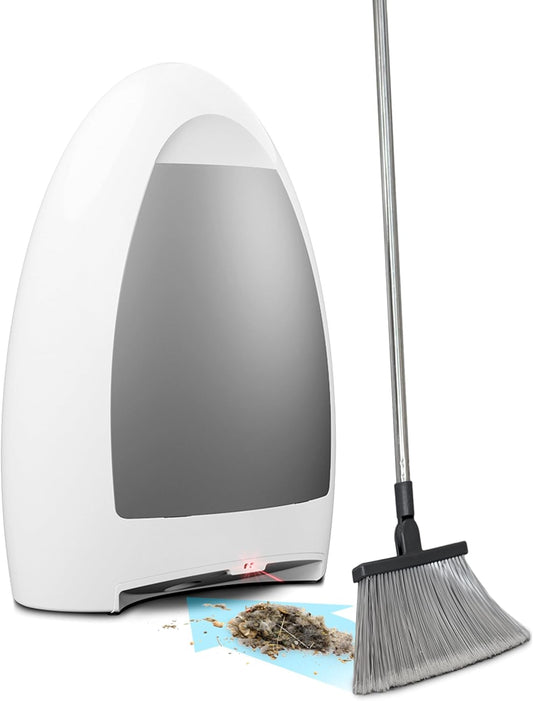 EyeVac Home Touchless Vacuum Automatic Dustpan - Great for Sweeping Pet Hair Food Dirt Kitchen - Ultra Fast & Powerful, No More Bending Down, Bagless, Corded, Automatic Sensors, 1000 Watt (White)