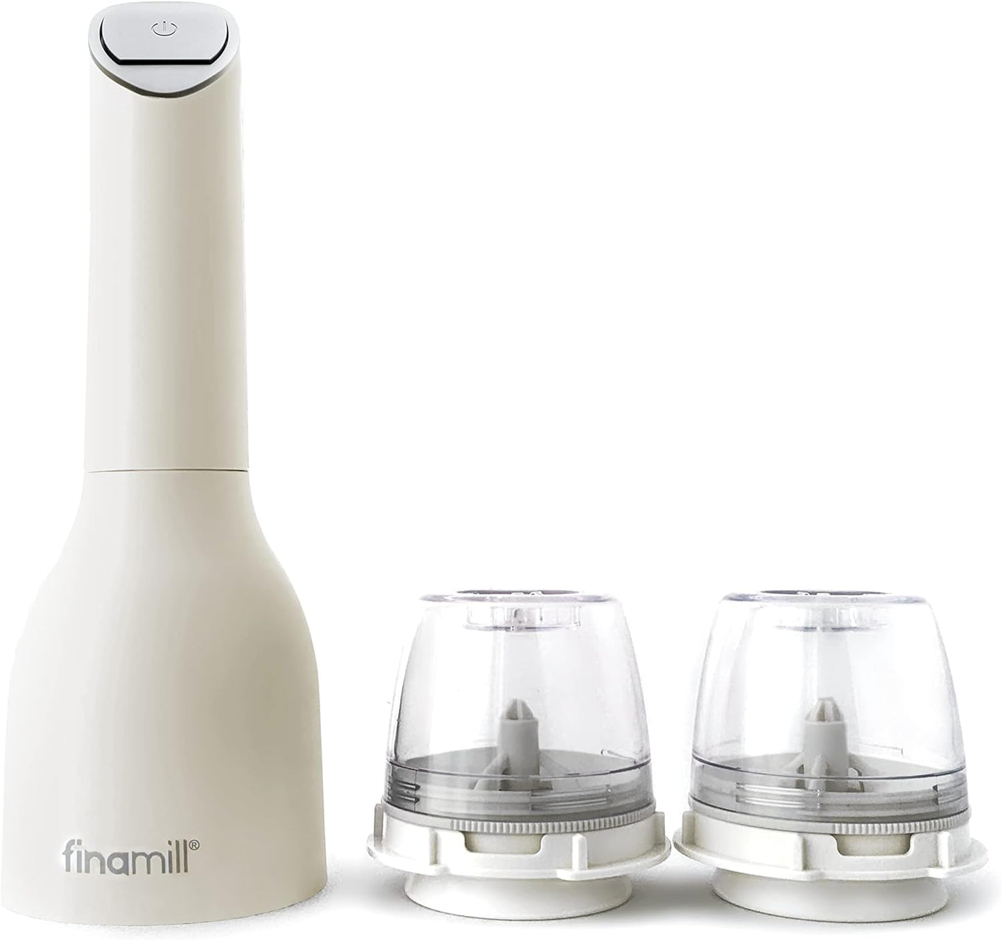 FinaMill\u2019s Award-Winning Battery Operated Salt and Pepper Grinder Set \u2013 Adjustable Coarseness, Ceramic Grinding Elements, LED Light, Perfect for Home Cooking & Gifting \u2013 2 Quick-Change ProPlus Pods