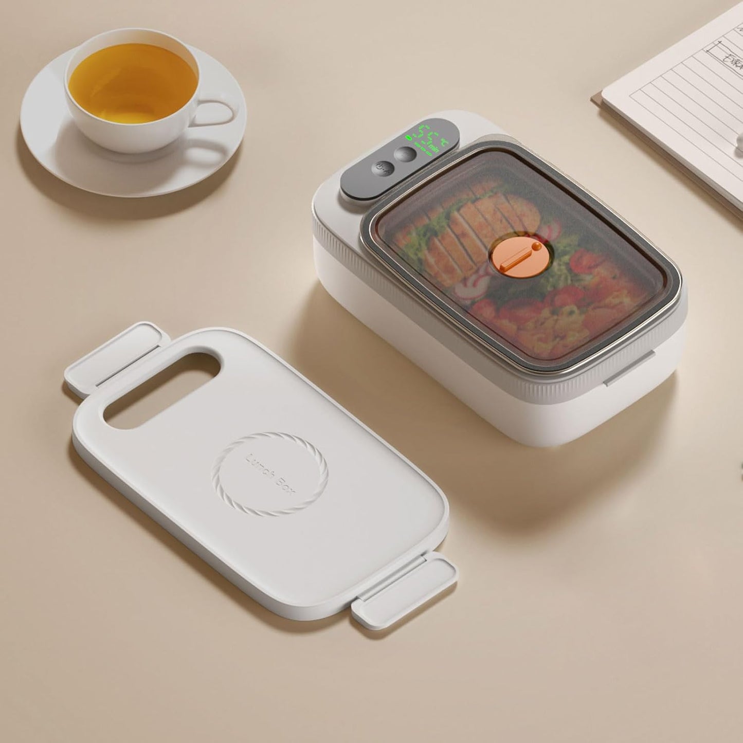 Cordless Electric Lunch Box for Adults,4.2 Cups Food Container,14000mAh Rechargeable Auto Heated Lunch Box,Portable Self-Heating Food Warmer for Car,Office,Travel,Picnic,outdoor