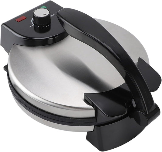 Stainless Steel Non-Stick Electric Tortilla Maker, 10‘’ Roti Maker Machine, Temperature Control, for Tortillas,Chapati Maker Machine, Burrito Maker, Tortillera