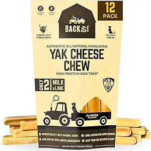 Yak Cheese Himalayan Dog Chews â€“ Long-Lasting Natural Chews for Aggressive Chewers â€“ 2-Ingredient, High Protein, Odorless, Dental Health Treats for Dogs (Large, 12 Pack)