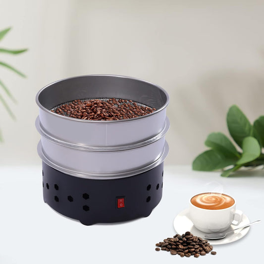 110V Electric Coffee Bean Cooler Household Home Coffee Roasting Cooling Machine 304 Stainless Steel 34W 2-Layer