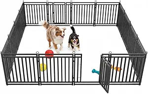 Thickened Dog Fence Durable & Sturdy Outdoor Yard Fence, 32" Height 16 Panels, Portable and Easy to Install â€“ Ideal for Indoor & Outdoor Use, Compact Design for Pet Safety