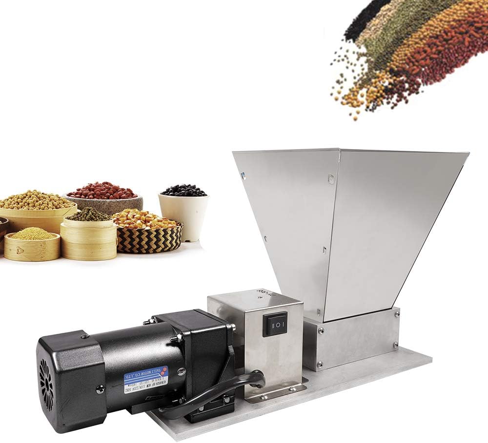 Pellet Mill, 60W Electric Animal Feed Pellet Machine, Stainless Steel Wet/Dry Cereals Grain Mill Barley Grinder, Coffee Wheat Rice Corn Crusher Food Pellet Maker with 2 Rollers & 4pcs Hoppers