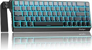 BlueFinger 60% Wireless Mechanical Gaming Keyboard, Bluetooth/2.4G/USB-C Hot Swappable RGB Backlit Keyboard with Side-Printed PBT Keycaps, for MAC Xbox PC PS5, Black