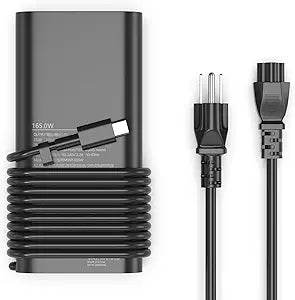 165W Gan USB C Charger Compatible with Dell Precision 5690 5680 3581 3580,Latitude 7640 7340 5540 5440 9440, Inspiron-14 16 Plus 7640 7430 Pro Rugged Laptop DA165PM210,LA165PM210,HA165PM210