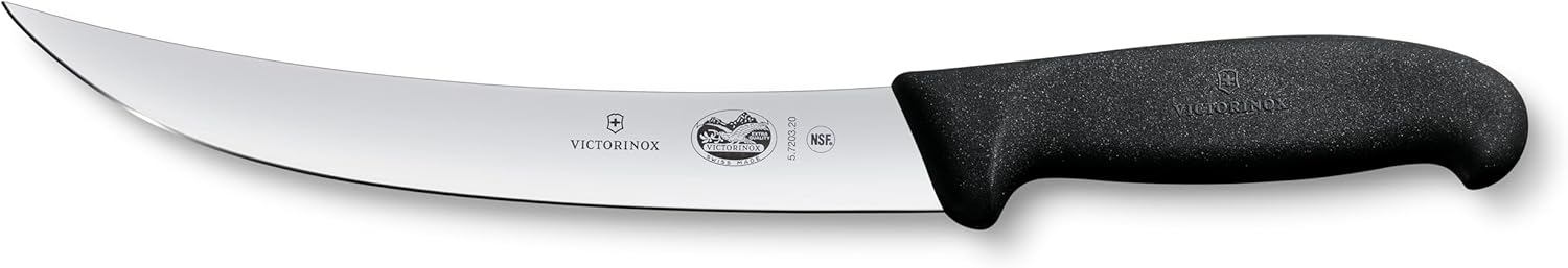 Victorinox Cutlery 8-Inch Curved Breaking Knife, Black Fibrox Handle
