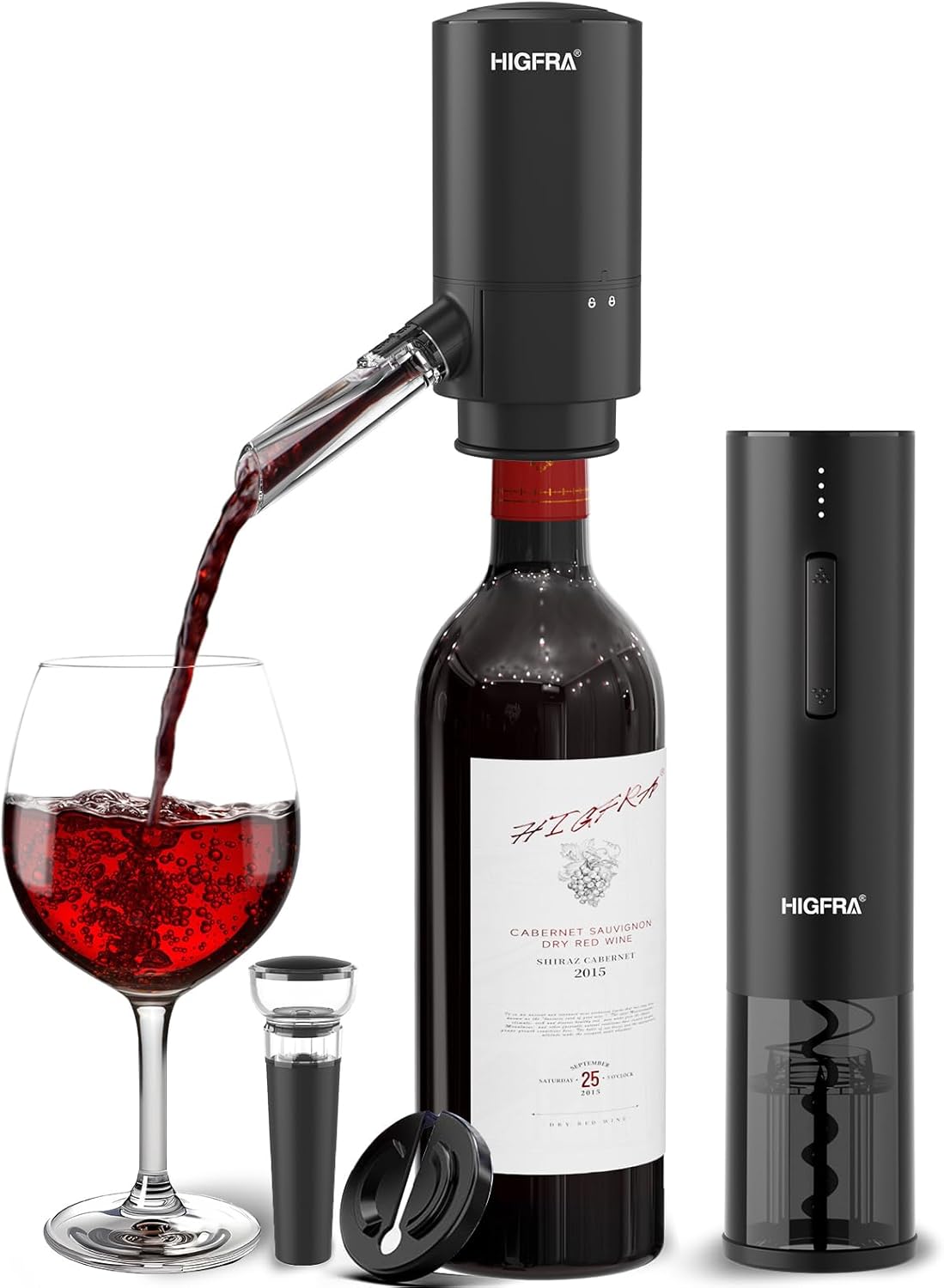 Rechargeable Electric Wine Opener Set - All-in-One Premium Wine Gift with Wine Aerator, Vacuum Stopper and Foil Cutter - Perfect for Valentines, Home, Bar, and Party Use-Valentines Day Gifts for Him