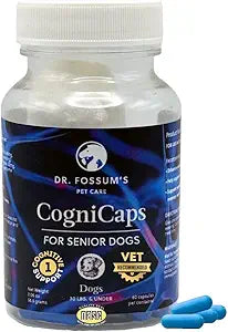 Dr. Fossum's CogniCaps Dog Cognitive Supplement â€“ Multivitamin for Dogs Brain Health with SAM-e, Coenzyme Q10, Polygala, Curcumin â€“ Senior Dog Supplements for Cognitive Support (12 lbs & Under)