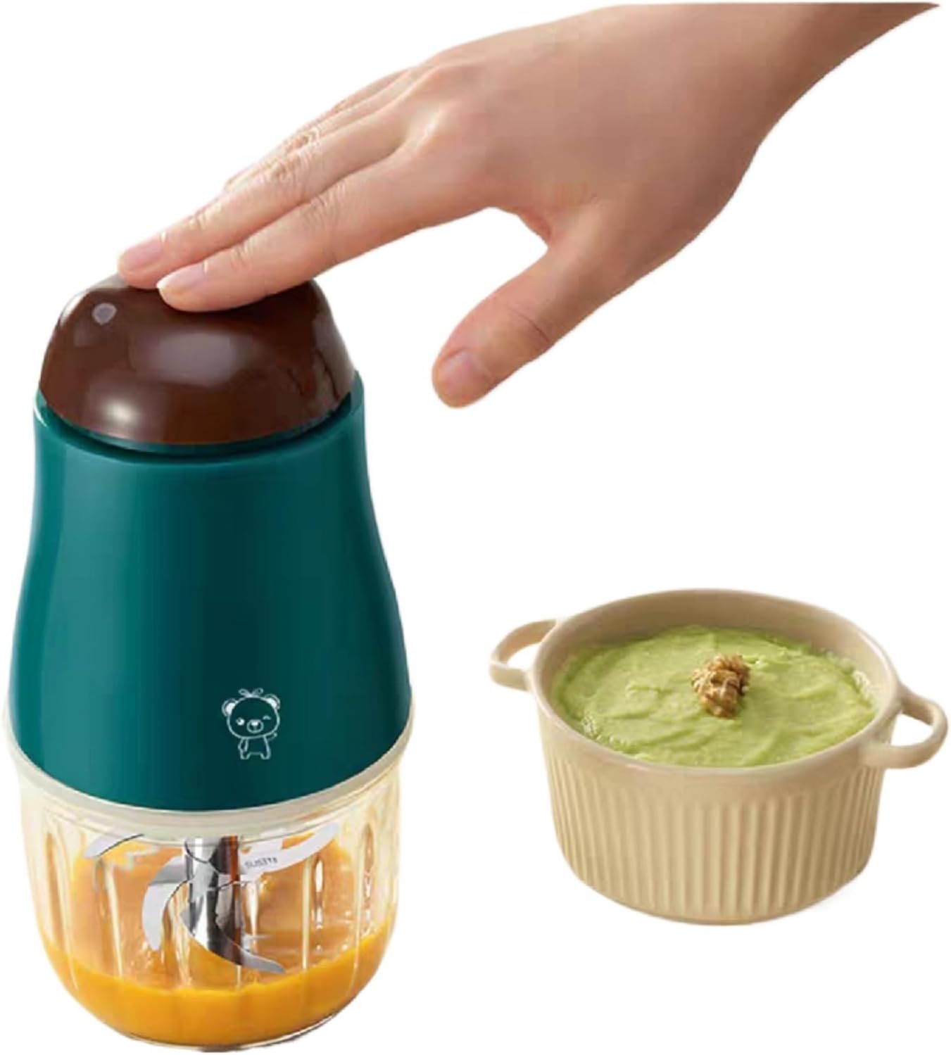 Electric Grinder for Vegetables and Meat - Powerful Mini Grinder with Stainless Steel Blades, Small Electric Food Grinder with Blend Functions