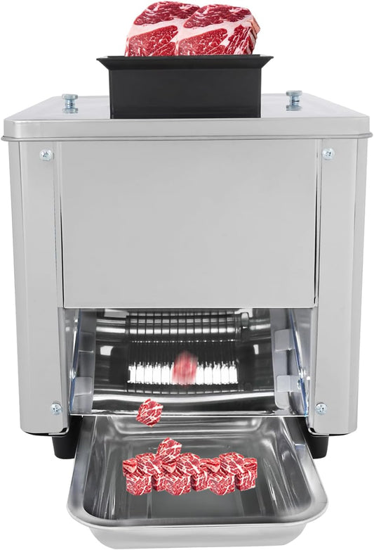 850W Stainless Steel Meat Cutter Machine, 7mm Electric Meat Slicer & Shredder, 330lbs/h Commercial Automatic Jerky Slicer with US Plug, for Beef, Chicken, Vegetable, Home, 13.39x13.39x11.81in