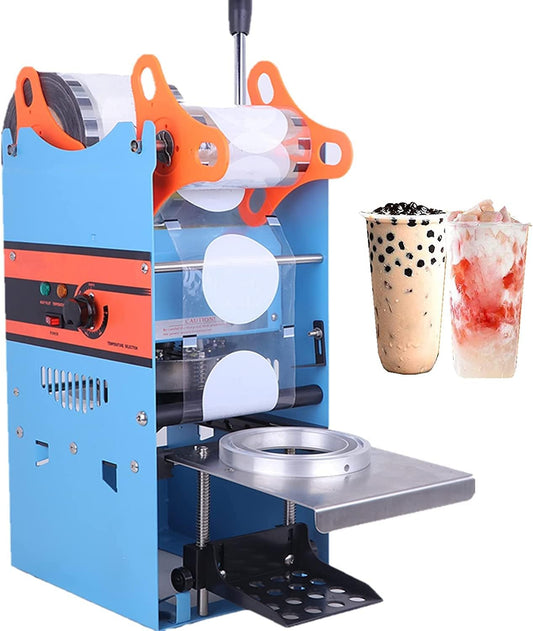JIAWANSHUN Manual Cup Sealing Machine 300-500 Cups\/Hour Electric Cup Sealer for 180mm Tall & 95mm Cup 110V