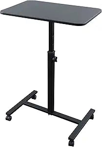 Stand Up Desk Store Height Adjustable Single Column Rolling Standing Desk Laptop Stand - Black