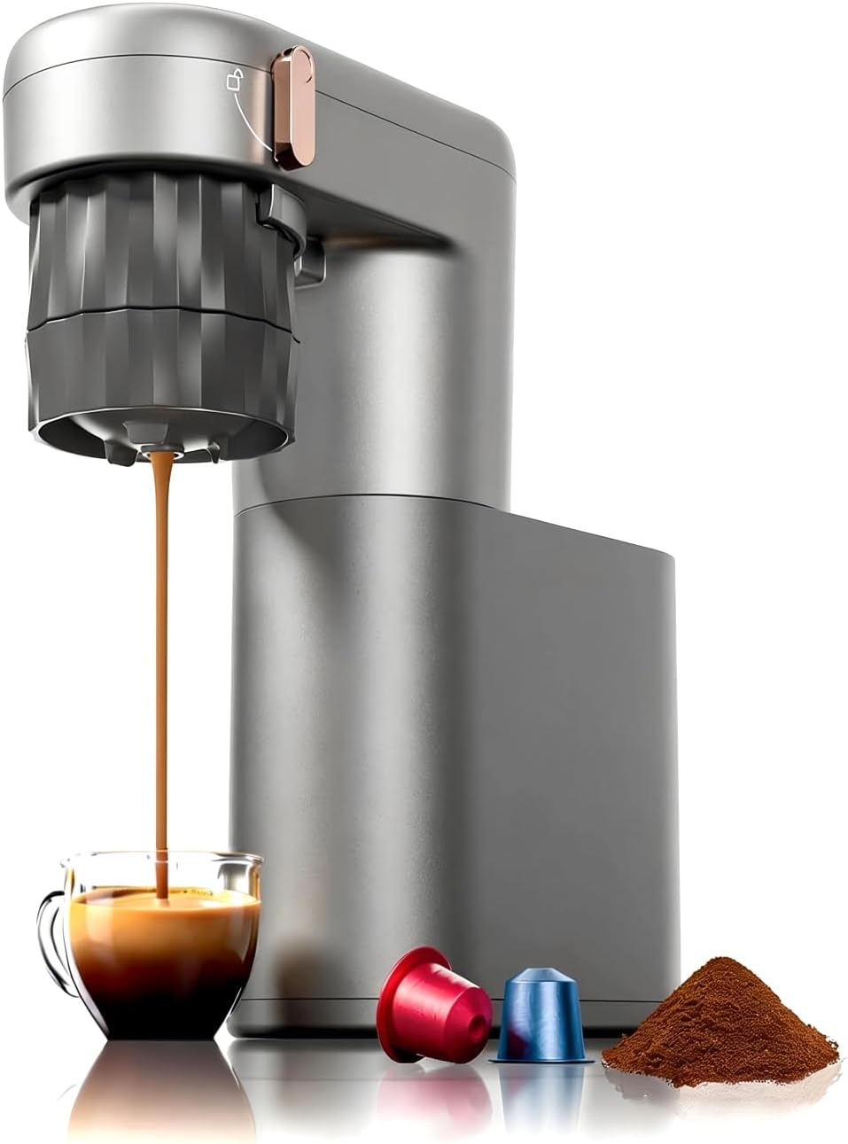 pura coffee C1 Pro Mini Espresso Machine with NS Capsule & Ground Coffee, Rechargeable Portable Espresso Maker, Electric Small Espresso Machine for Travel, RV, Car, Camping, Hiking, Office, Home Use