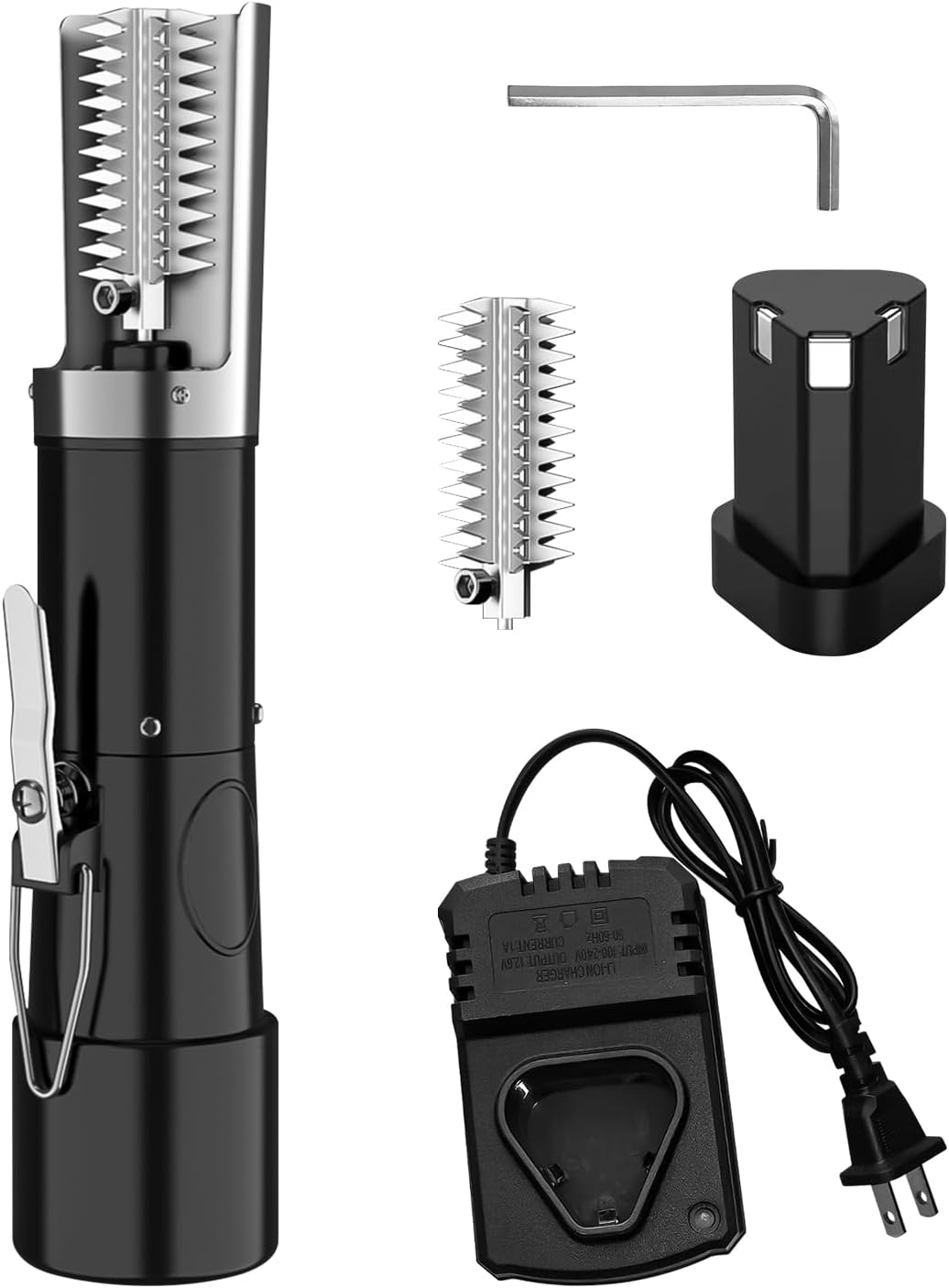 Cordless Electric Fish Scaler Tool, 700 Revolutions/Minute Rechargeable Fish Scale Scraper Cleaner 2 Cutter Heads Waterproof Fish Descaler Tool