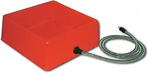 Farm Innovators D-19 1.25 Gallon Electric Heated Chicken Pet Animal Water Bowl with Thermostatic Control and Anti Chew Cord Protector, 60 Watt, Red