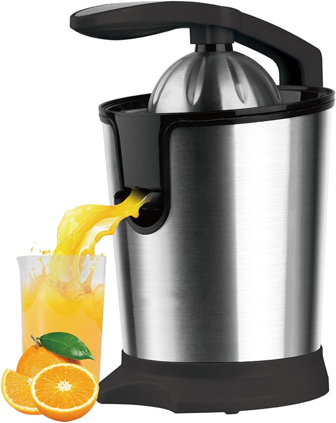 Electric Citrus Juicer, Juicer Machine, Stainless Steel Citrus Squeezer, Compact, Large Volume, Pulp Control, Oranges, Lemons, Limes, Grapefruits with Easy Pour Spout