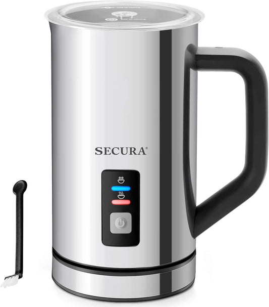 Secura Milk Frother, Electric Milk Steamer Stainless Steel, 16.9oz\/500ml Automatic Hot and Cold Foam Maker and Milk Warmer for Latte, Cappuccinos, Macchiato, 120V
