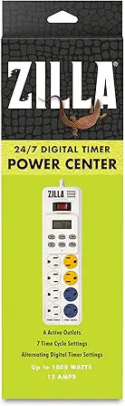 Zilla Reptile Pet Habitat Lighting & Terrarium Heat Power Center Timer, Digital