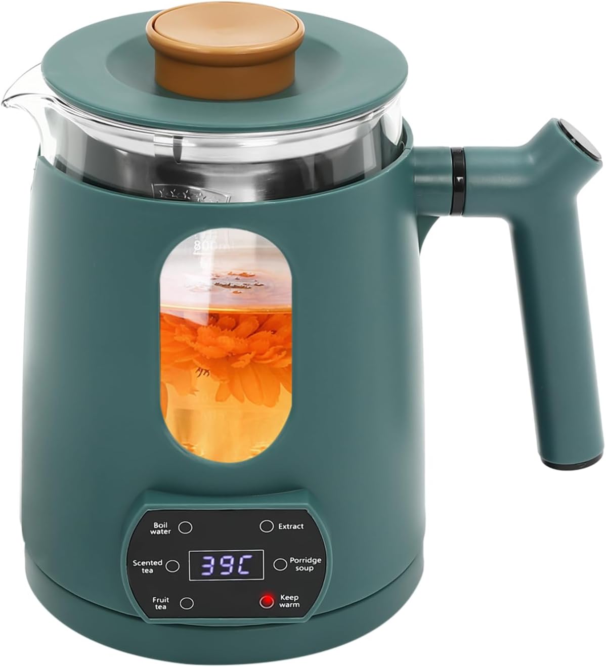 Temperature Control Electric Tea Kettle 110v 600w Stainless Steel Tea Kettle And Kettle Water Boiler 60℃\/140℉ Rapid Boiling Removable Infuser for Homes, Offices,Restaurants,Coffee Shop (Green)