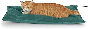 Outdoor Heated Cat Bed, Soft Pet Heating Pad with Steel-Wrapped Cord, Outside Pet Warmer for Feral Cats and Dogs, 27.5" x 15.7", 50 Watts