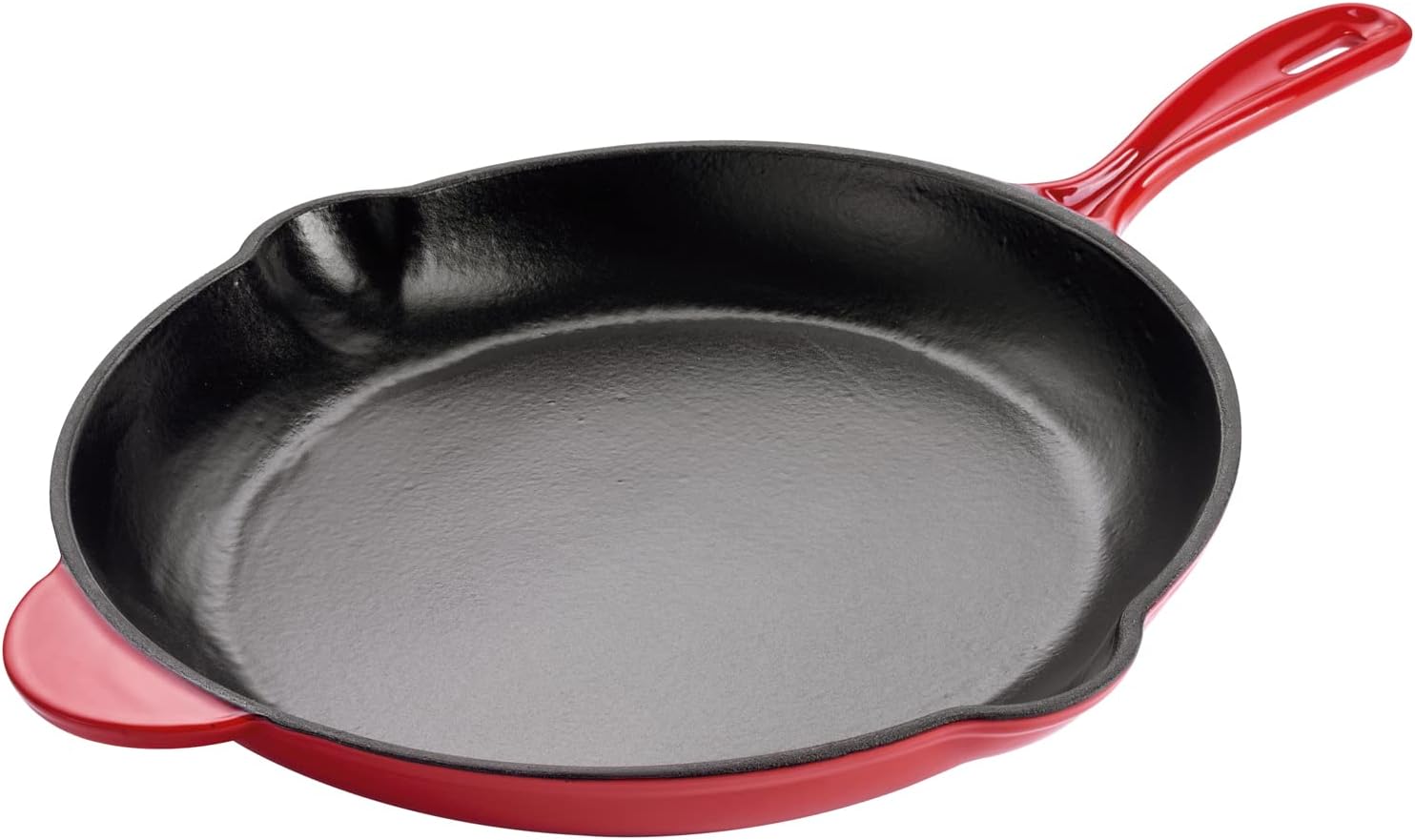 Magefesa FERRO 12.2" Enameled Cast Iron Red Skillet, Superior Heat Retention & Distribution, Compatible with All Cooktops, Induction & Oven Safe, Energy-Efficient, Durable, Easy to Clean