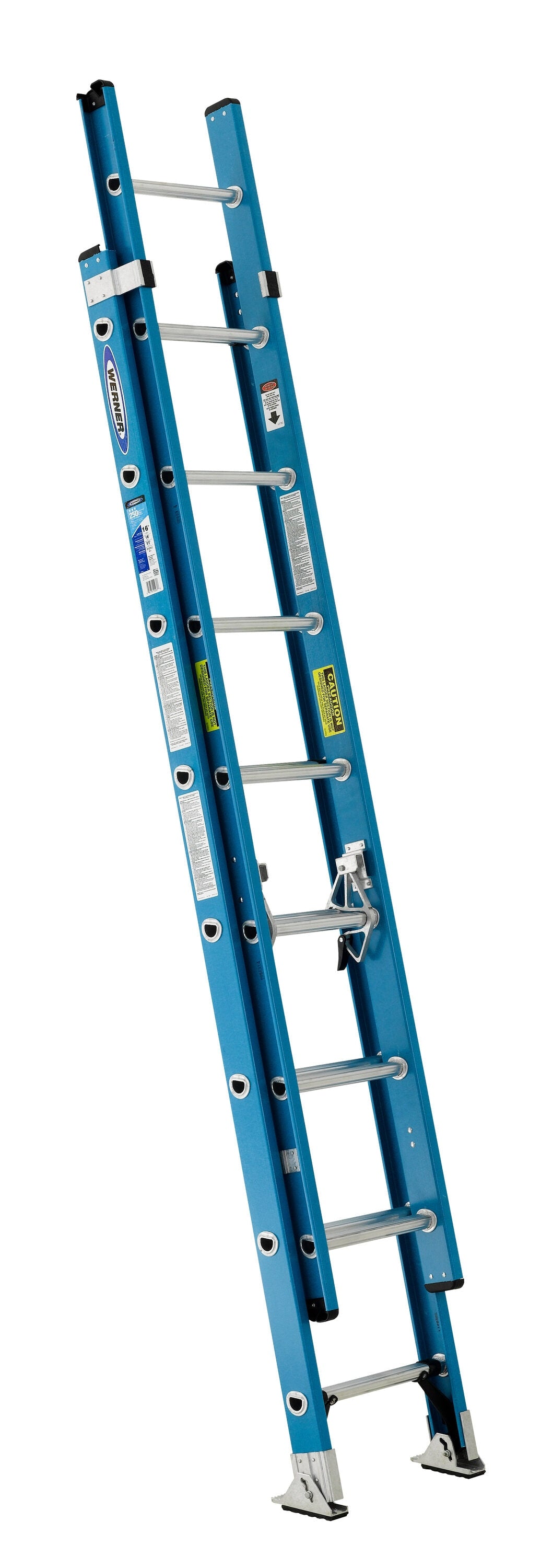 Werner FE1000-2 16-ft ( 16-ft Reach Height ) Fiberglass Type 1 - 250 lbs. Load Capacity Extension Ladder