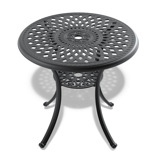 Clihome Patio Tables Round Outdoor Dining Table 30.71-in W x 30.71-in L with Umbrella Hole