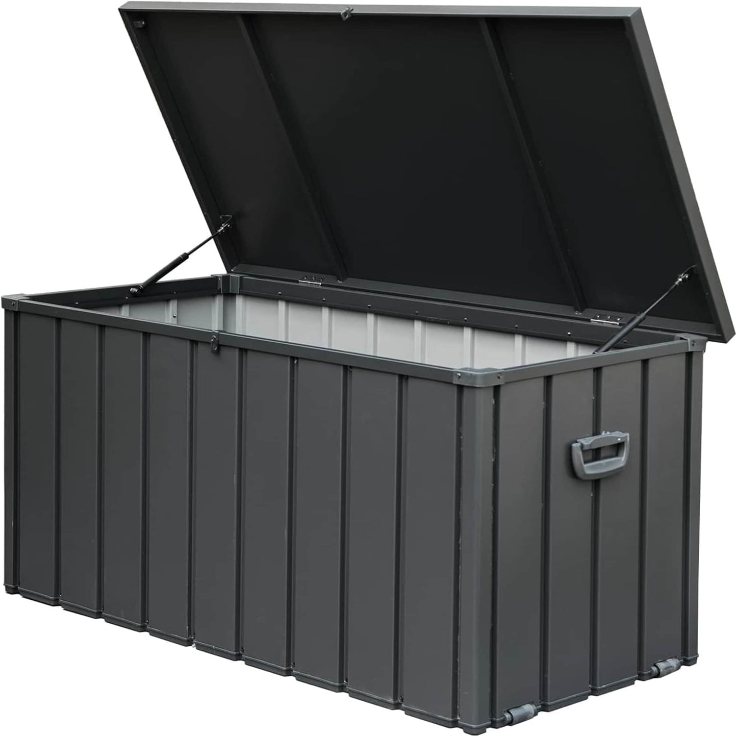 LIVIZA Lockable Storage Bin 160-Gallon Dark Gray Metal Deck Box