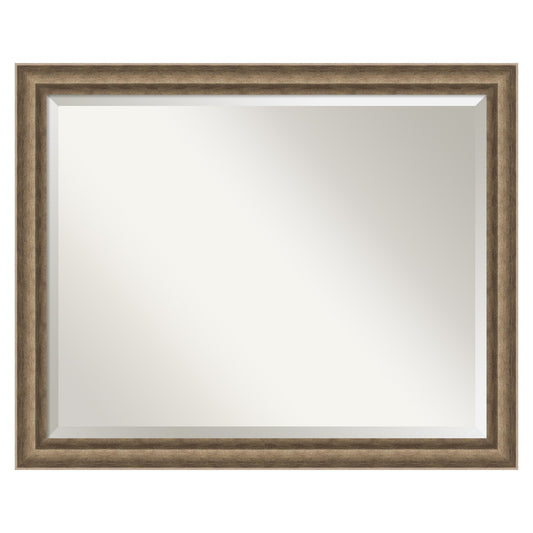 Amanti Art Angled Bronze Frame 31.25-Inches W x 25.25-Inches H Rectangle Angled Bronze Framed Wall Mirror