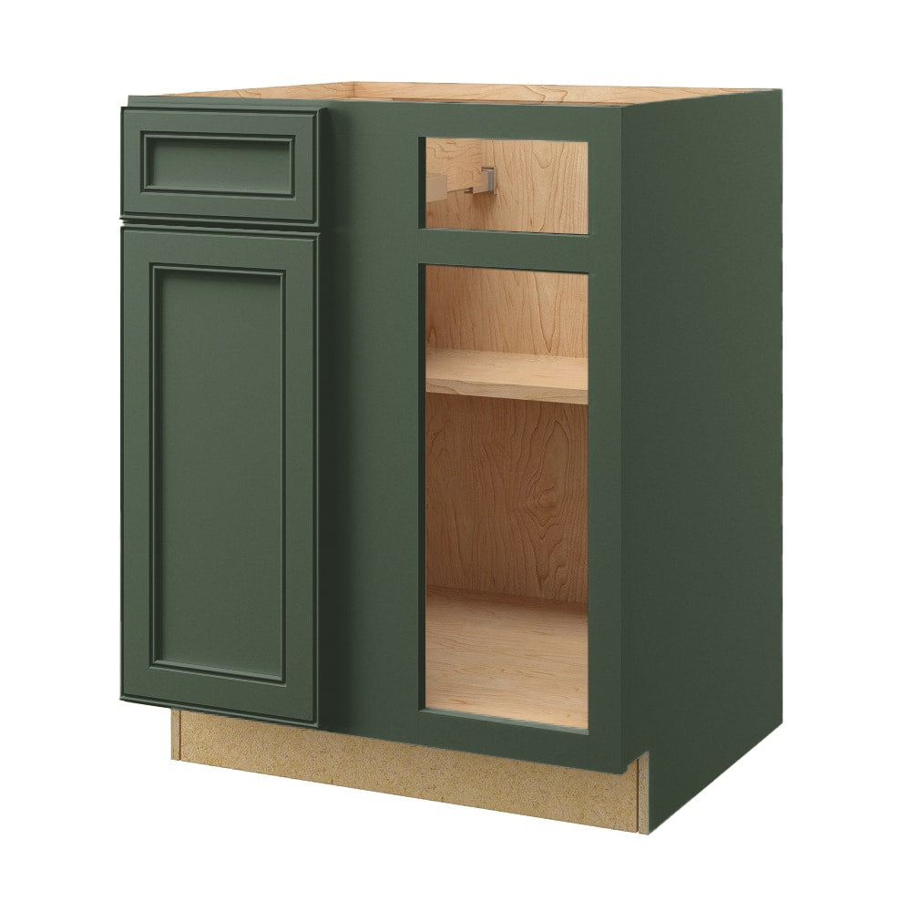 allen + roth Heathrow 36-in W x 34.5-in H x 24-in D Sage Blind Corner Base Fully Assembled Cabinet Recessed Panel Square