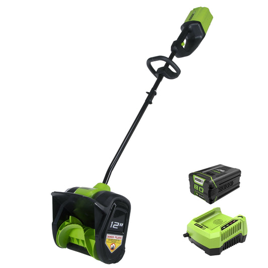 Greenworks Pro 80-volt 12-in Single-stage Push Battery Powered Snow Shovel 2 Ah (Battery Included) (Charger Included)
