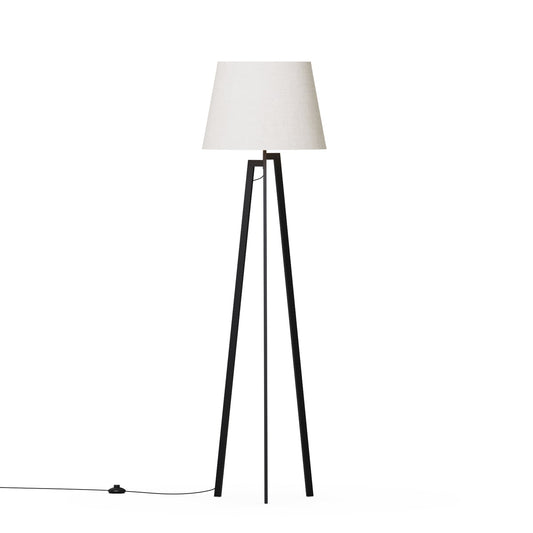 Infibrite Abstract 64-in White Standard Floor Lamp with Fabric Shade