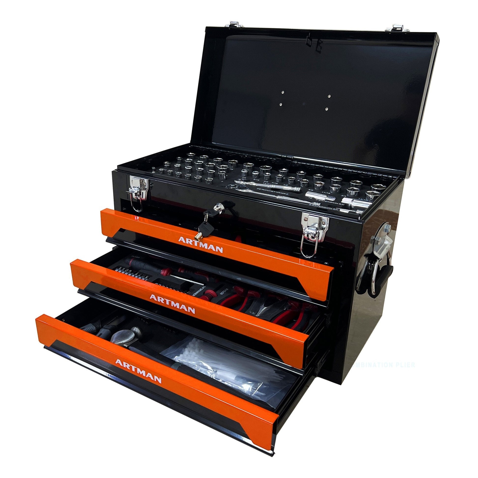 Miki Shinly 94 -Piece Metric and standard (SAE) Mechanics Tool Set with Hard Case