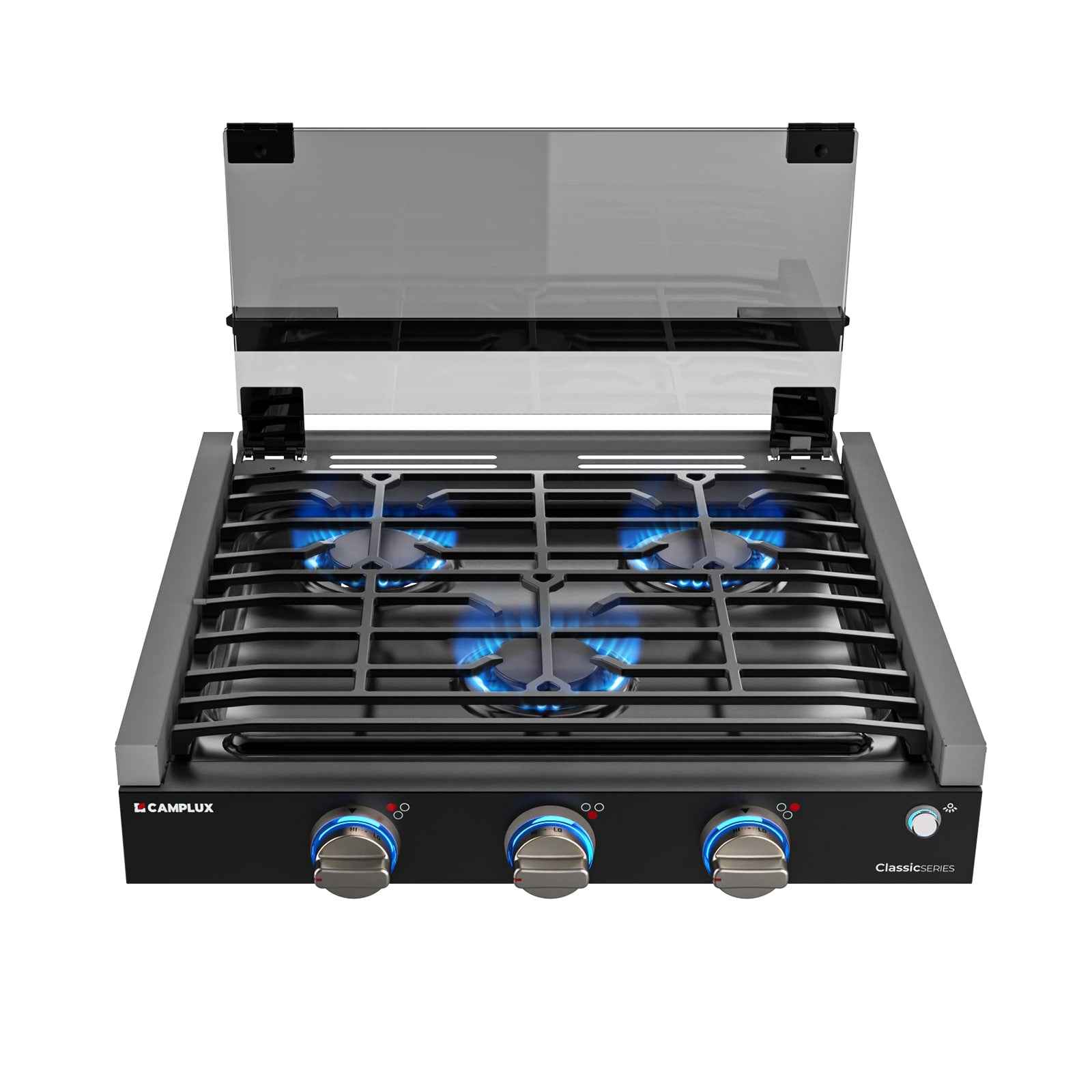 Camplux 21-in 3 burners Black Gas Cooktop