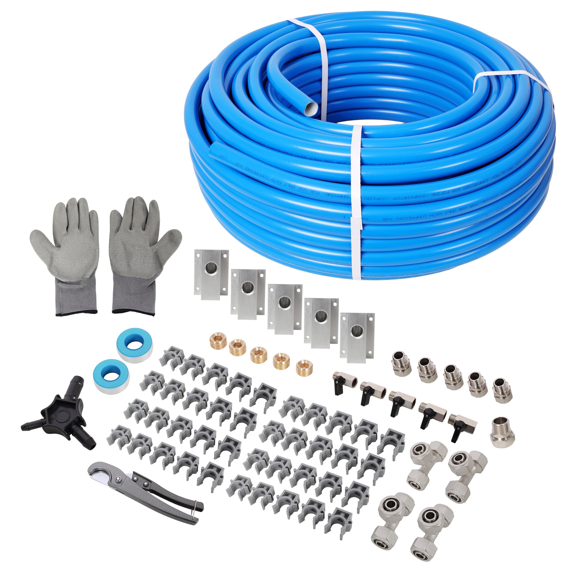 Siavonce 3/4-in x 200ft  Air Compressor Piping High Quality PEX-AL-PEX Tubing Air Hose Kit Air Compressor AccessoriesBlue Tubing