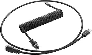 CableMod Pro Coiled Keyboard Cable (Midnight Black, USB A to USB Type C, 150cm)