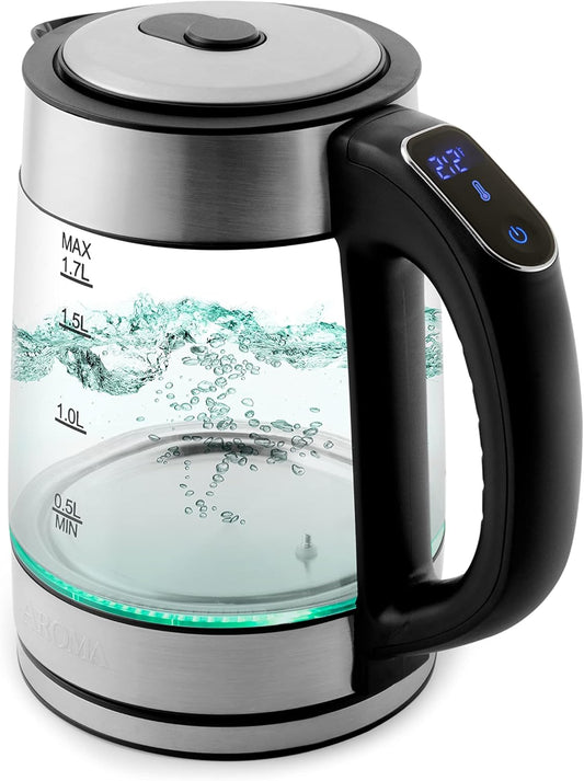 AROMA® Professional 1.7L / 7-Cup Digital Glass Water Kettle (AWK-170D)