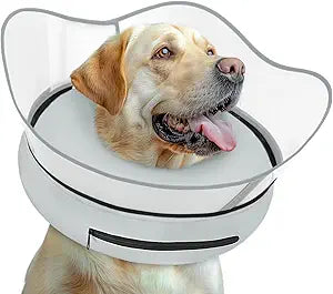 Elevated Inflatable Dog Cone Collar Alternative After Surgery, Dog Donut Collar, Soft Pet Cone to Stop Licking for Small Medium Large Dogs