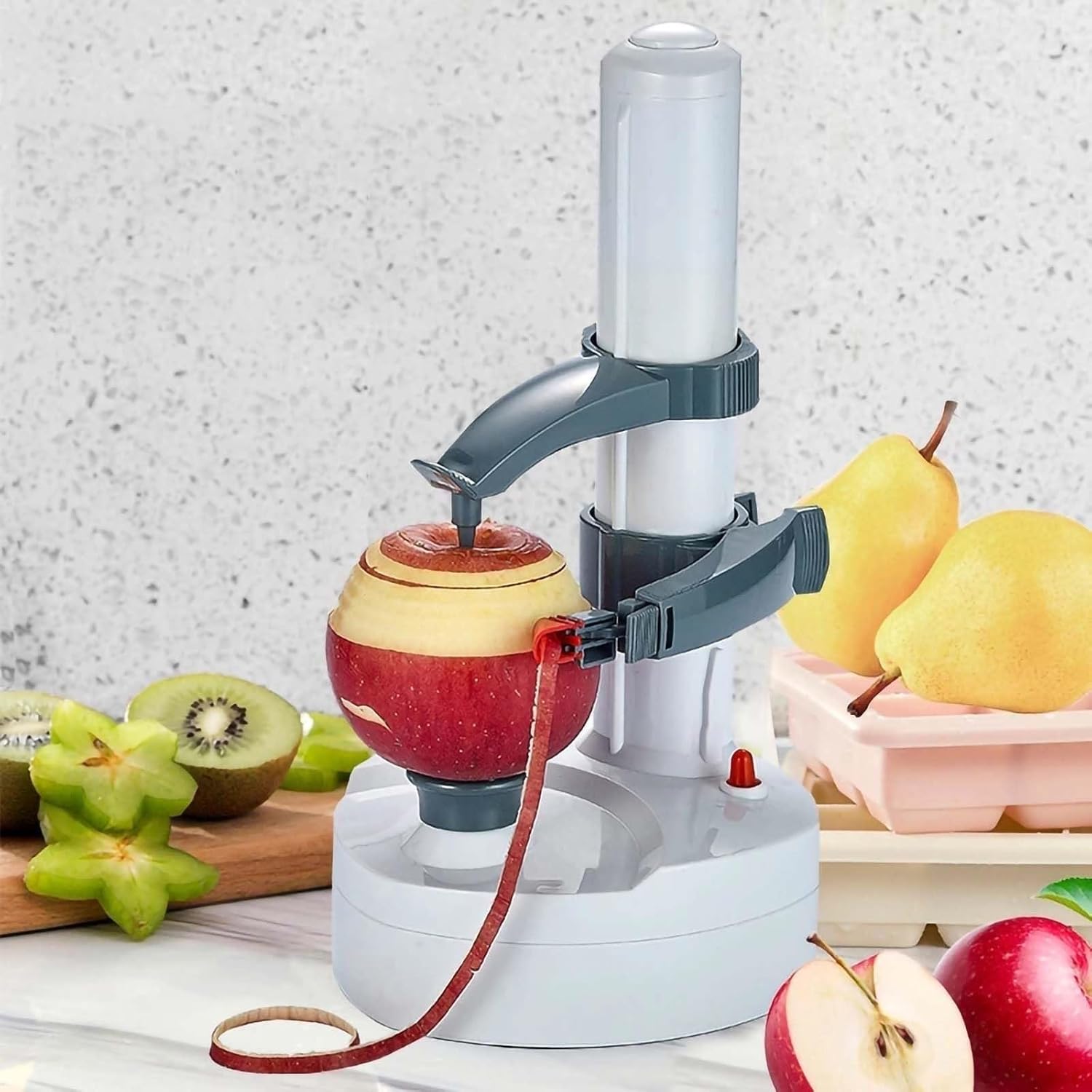 Electric Potato Peeler Paring Machine,Stainless Steel Kitchen Peeling Tool,Electric Peeler Fruits and Vegetables Kitchen Peeling Tool (white)
