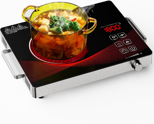 Argyolas electric burners for cooking stove cooker cocina electrical 1 hornillas parrilla el ctrica para cocinar Portable Electric Cooktop Single Burner Stove with Plug,Hot Plate Countertop1800W 110V