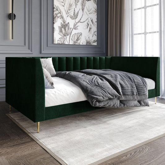 ChaletPosh Twin Green Wood Daybed with Headboard