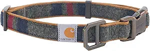 Carhartt Pet Fully Adjustable Webbing Collars for Dogs, Reflective Stitching for Visibility, Blanket Stripe, Large