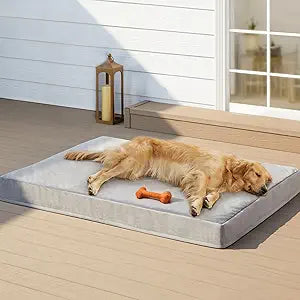 RPETHOME Indestructible Dog Beds for Large Dogs, Chew Proof Dogs Bed with Orthopedic Egg Foam, Outdoor Waterproof Pet Bed Mat with Washable Cover for Crate Pad and Cages,Jumbo