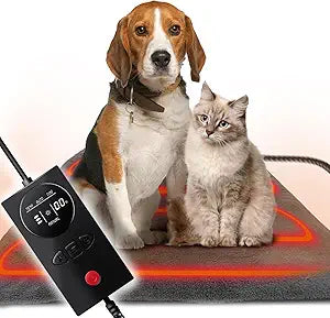 Pressure Activated Pet Heating Pad 18 x 22,Gravity Sensing,Automatic or Manual Mode,Heated Dog Bed with Timer,Adjustable Temperature,Chew Resistant Cord,Waterproof & Washable Heated Pet Bed Mat